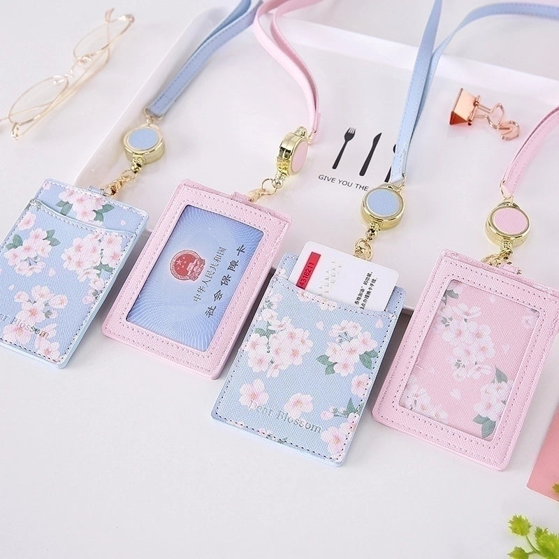 Unisex Flower Pu Leather Open Card Holders