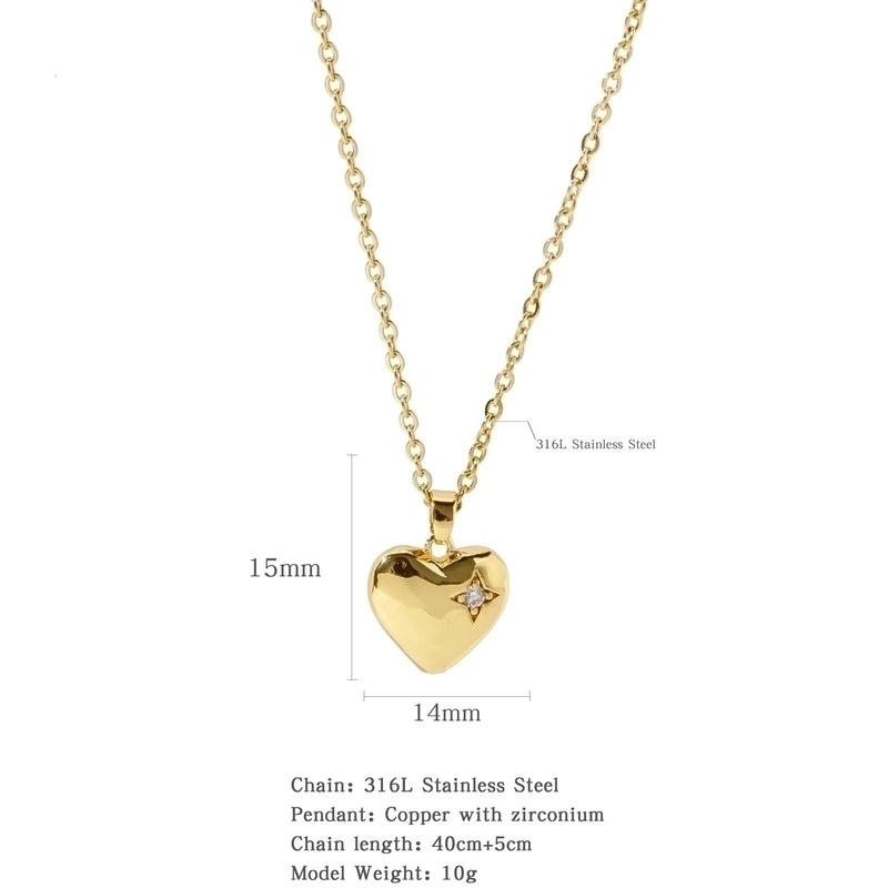 316L Stainless Steel  Copper Gold Plated Minimalist Classic Style Plating Constellation Pendant Necklace