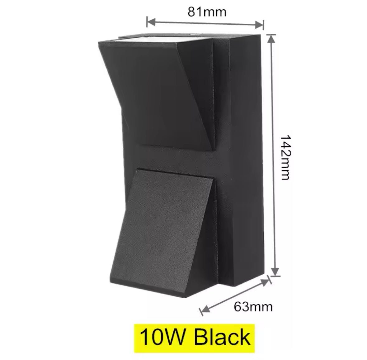 Modern Black LED Wall Light - Angular Design ( one direction)