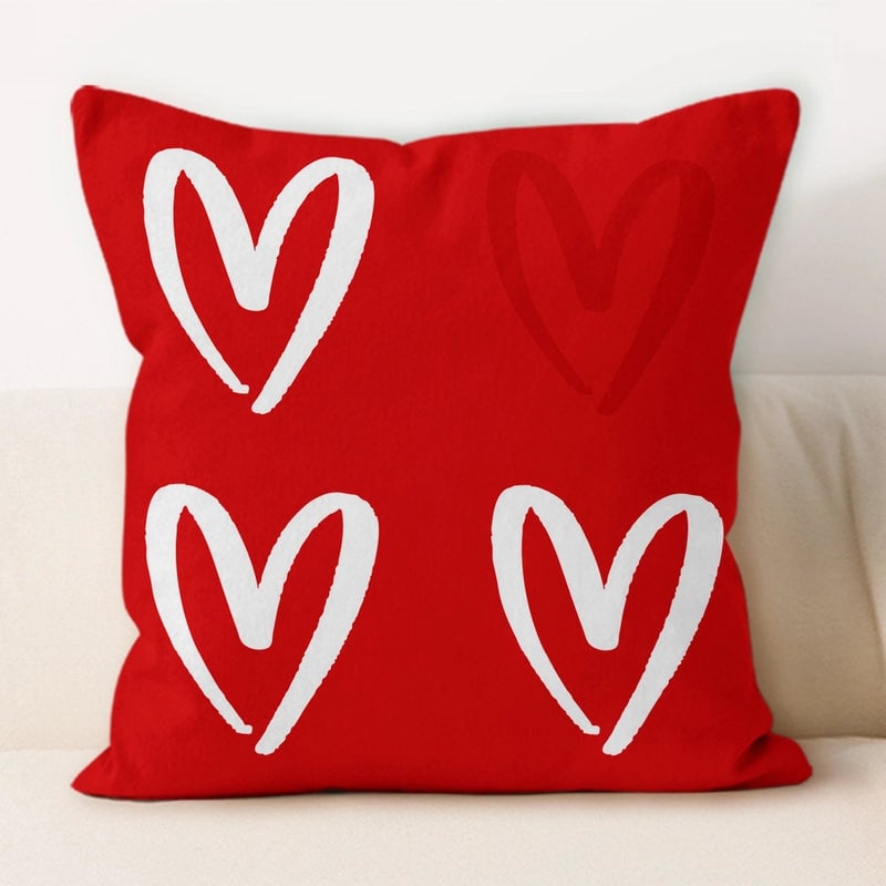 Valentine'S Day Minimalist Letter Plush Throw Pillow Pillow Cases Couch & Sofa Decor