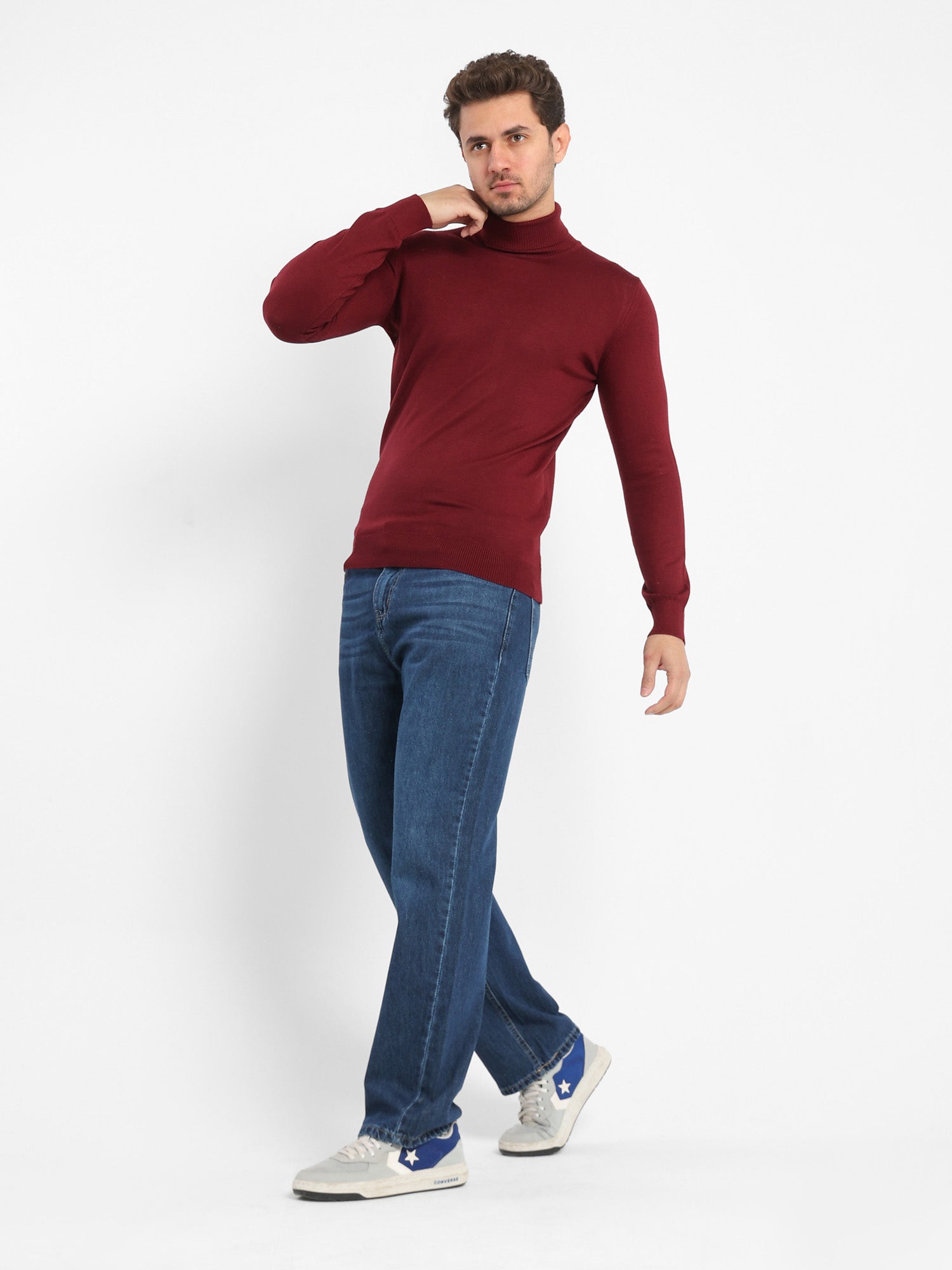 Basic Turtle Neck Solid Pullover