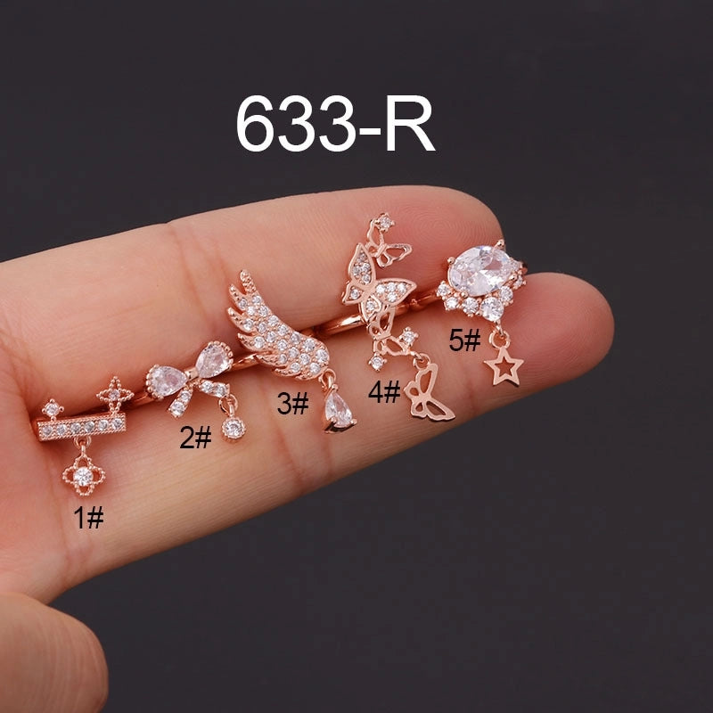 Ear Cartilage Rings & Studs Minimalist Bow Knot Metal Plating