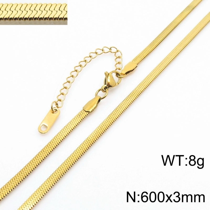 Minimalist Geometric 304 Stainless Steel 18K Gold Plated Necklace