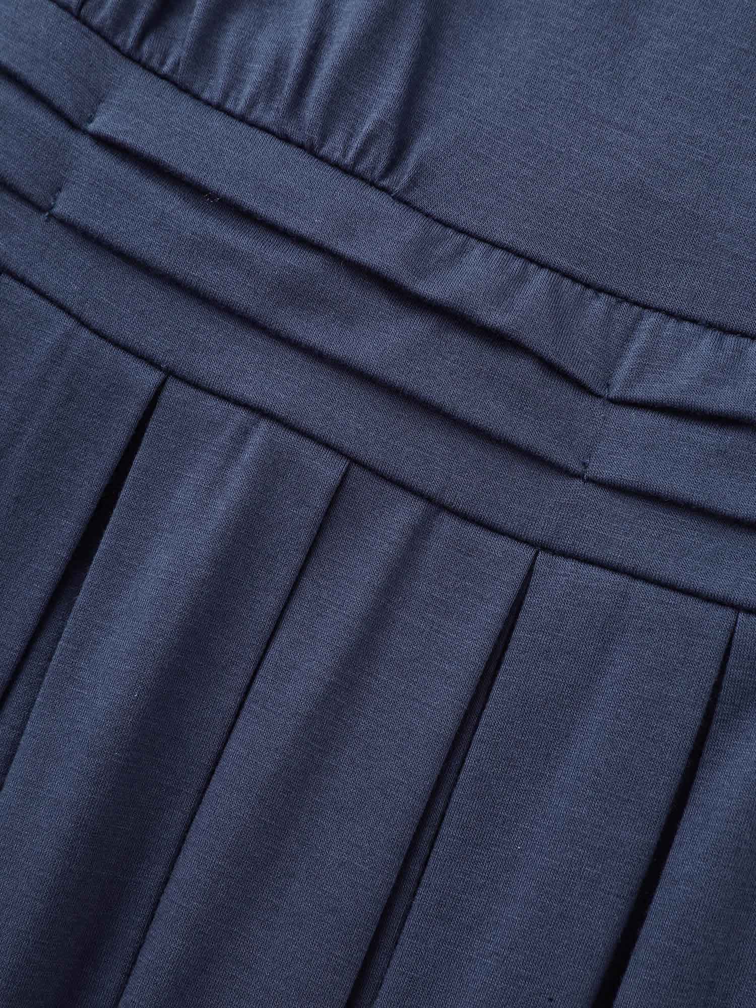 Plain Keyhole Pleated Midi Dress