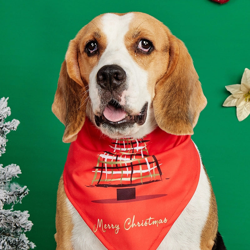 Minimalist Polyester Christmas Christmas Tree Santa Claus Pet Saliva Towel