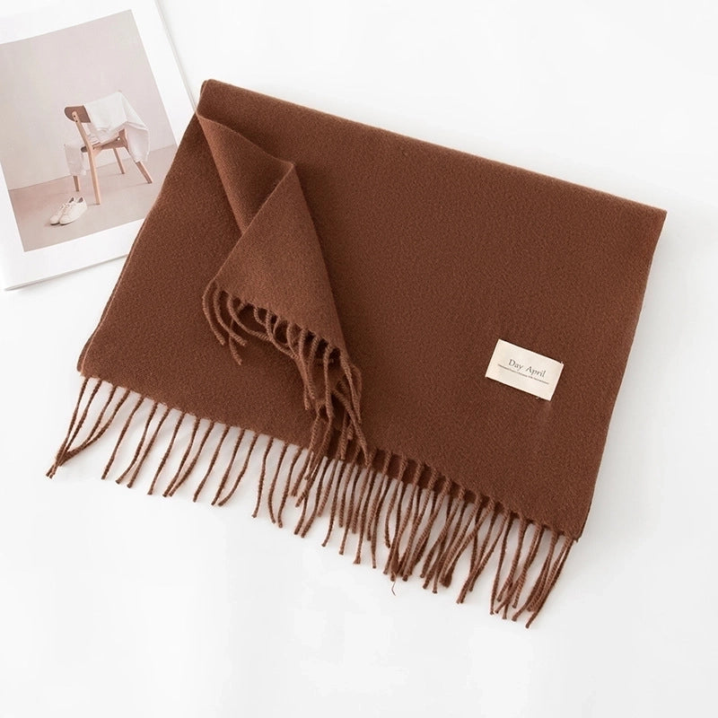 Women's Sweet Solid Color Polyester Scarf
