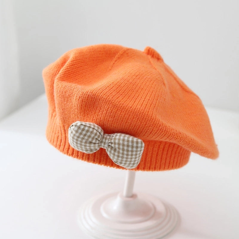 Children Unisex Cute Sweet Solid Color Beret Hat