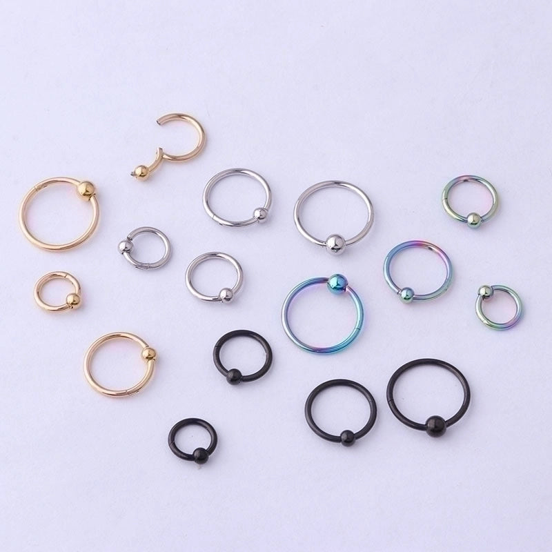Nose Rings & Studs Fashion Circle 316L Stainless Steel  Plating