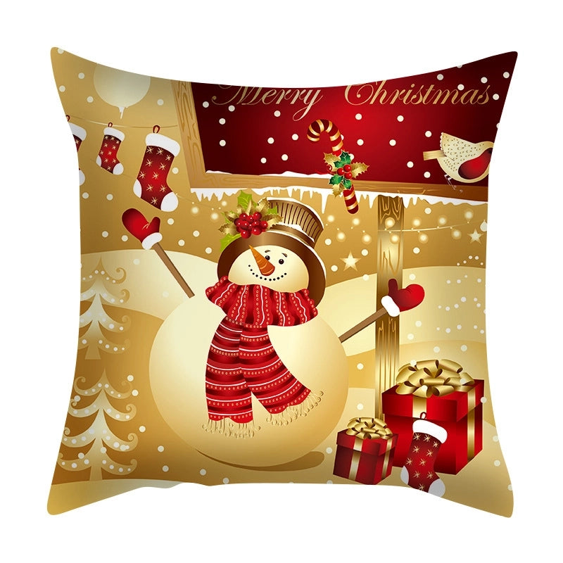 Christmas Vacation Santa Claus Fibre Peach Skin Pillow Cases Couch & Sofa Decor