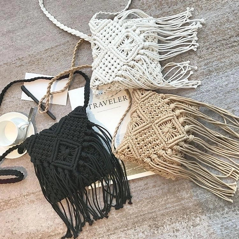 Women's Small Straw Square Bag Crossbody Bag Shoulder Bag