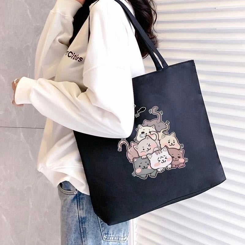 Women's Fashion Geometric Oxford Cloth Shopping Bags