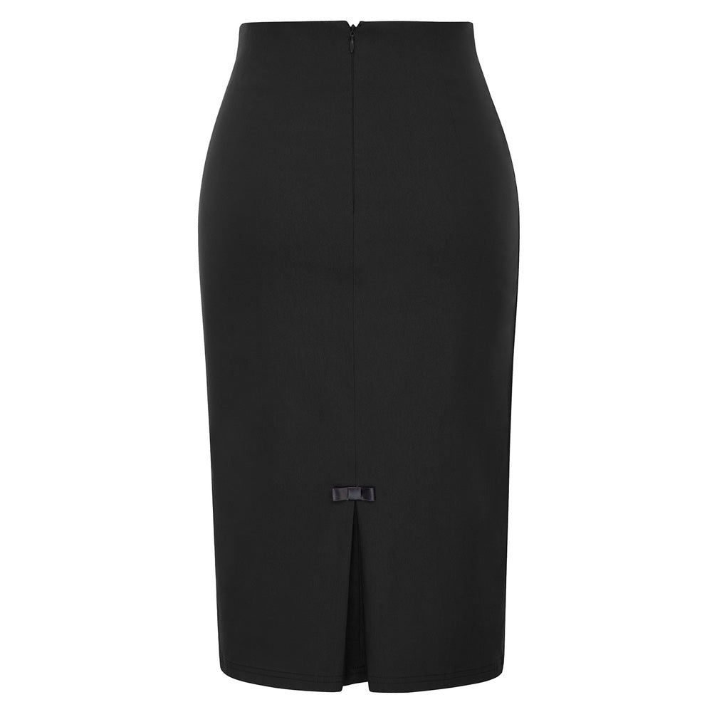 Vintage Bow-Knot Decorated Hips-Wrapped Bodycon Pencil Skirt