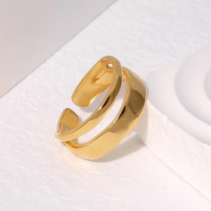 Minimalist Geometric Stainless Steel Hollow Out Open Ring 1 Piece