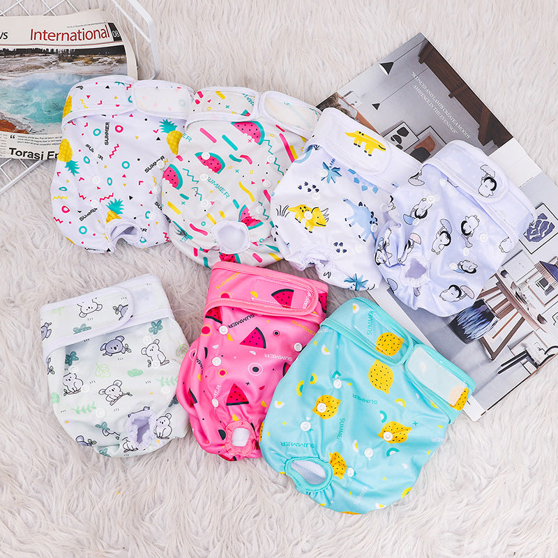 Fruit Printed Reusable Dog Cat Diaper Pants