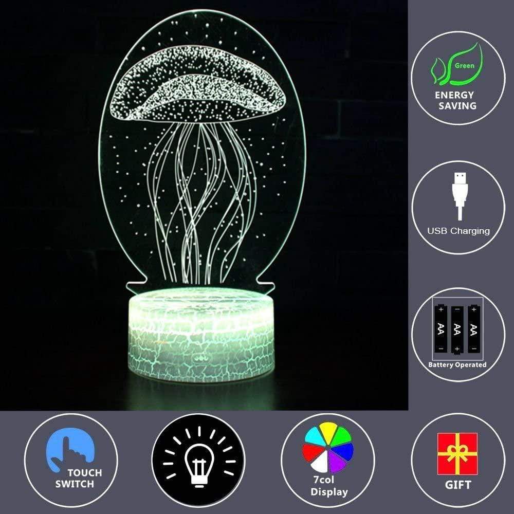 3D JELLYFISH NIGHT LIGHT LAMP