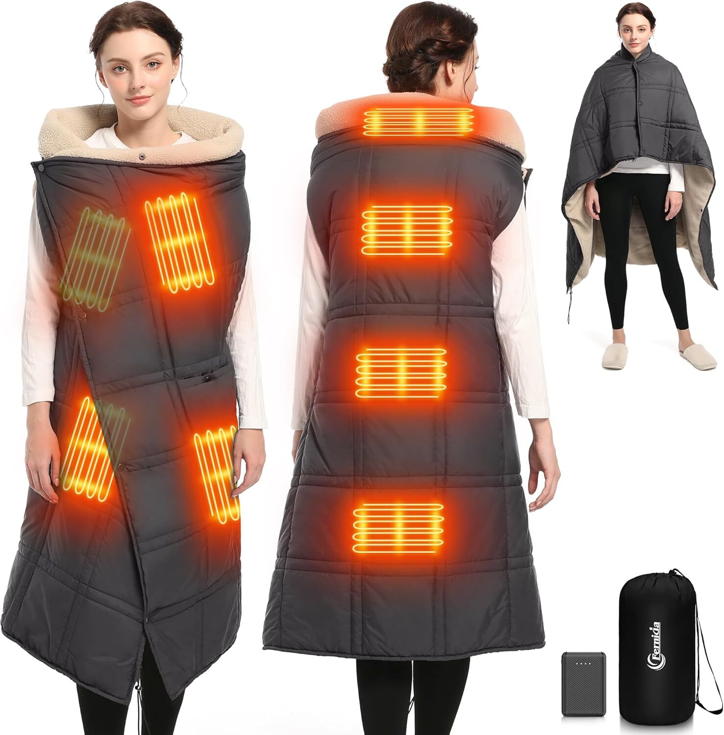 🎄Christmas Clearance! 🎁Sherpa Heated Blanket Battery Operated Portable Heated Blanket - 3 Packs for $24.96