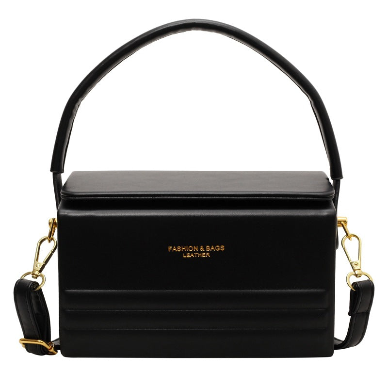 Striped Letter Textured Hard Shell  Crossbody Bag