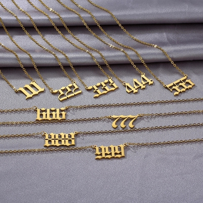Minimalist Letter Stainless Steel Plating 18k Gold Plated Pendant Necklace