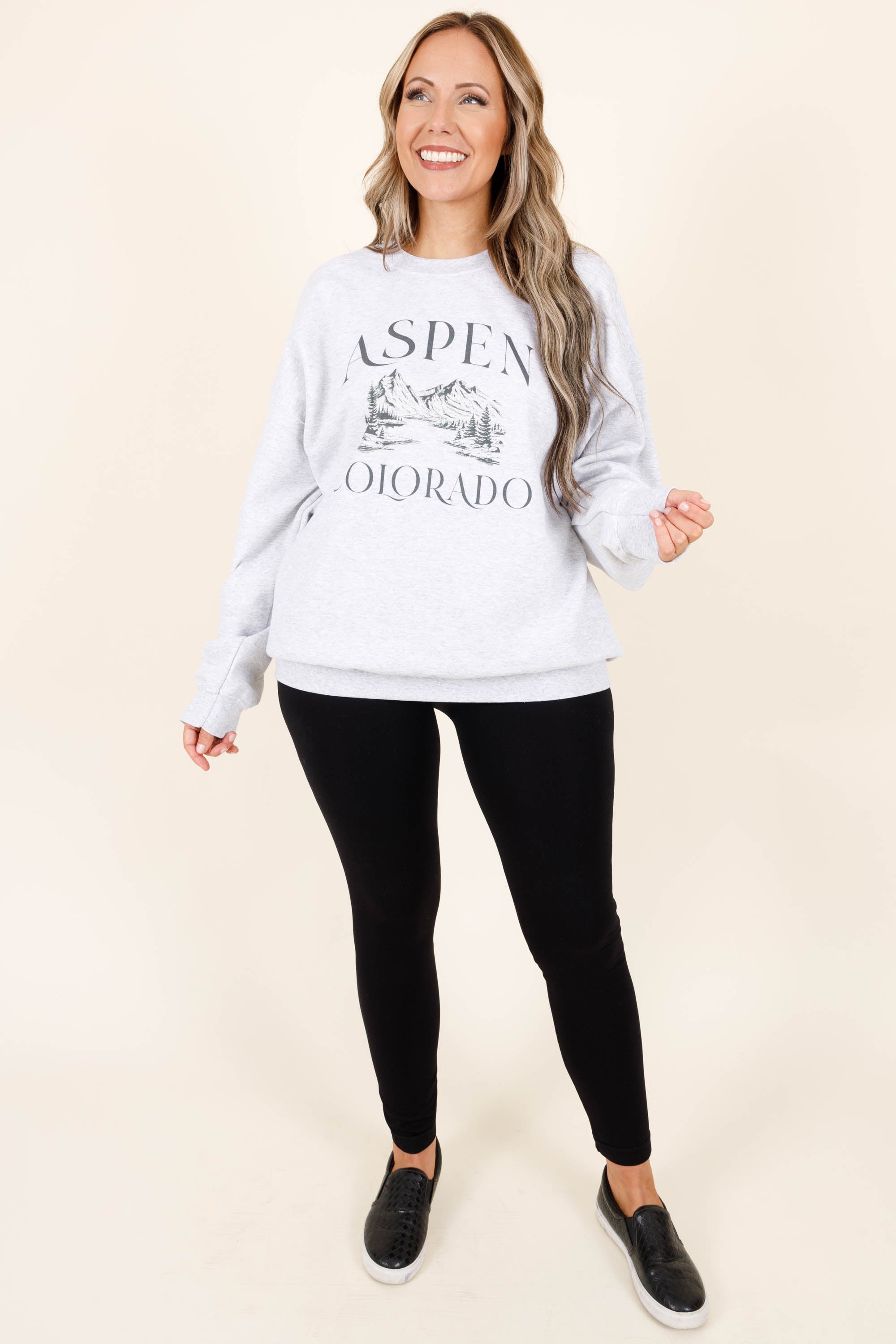 Aspen Vacation Sweatshirt. Ash