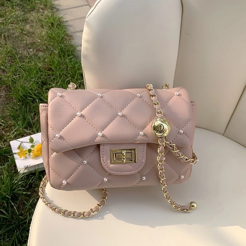 Women's Medium Pu Leather Solid Color Elegant Lock Clasp Shoulder Bag