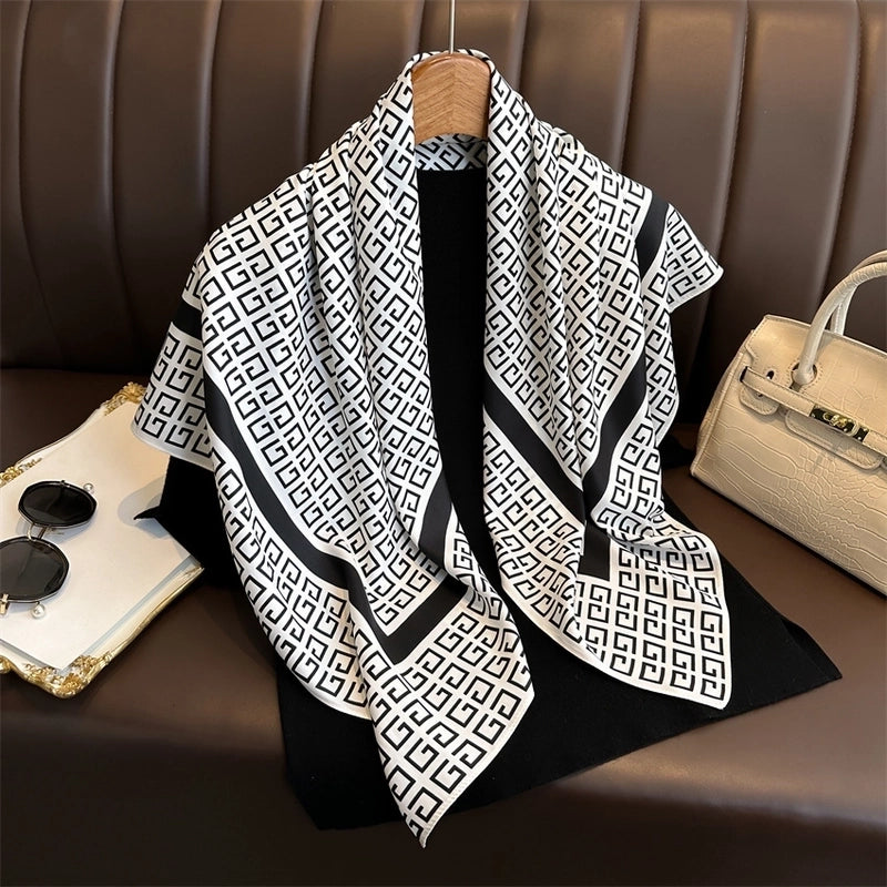 Women's Elegant Lady Flower Polyester Scarf