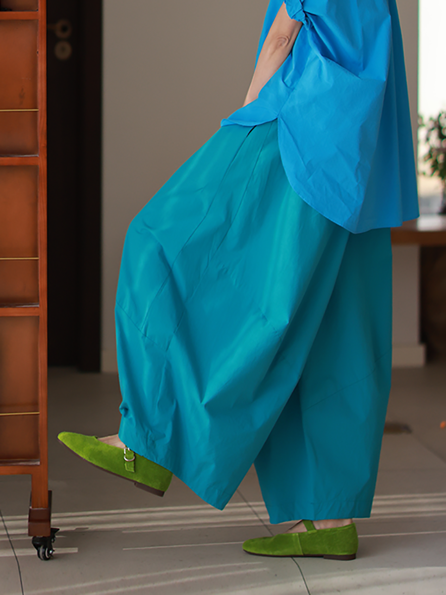Women Summer Casual Pure Color 100%Cotton Harem Pants