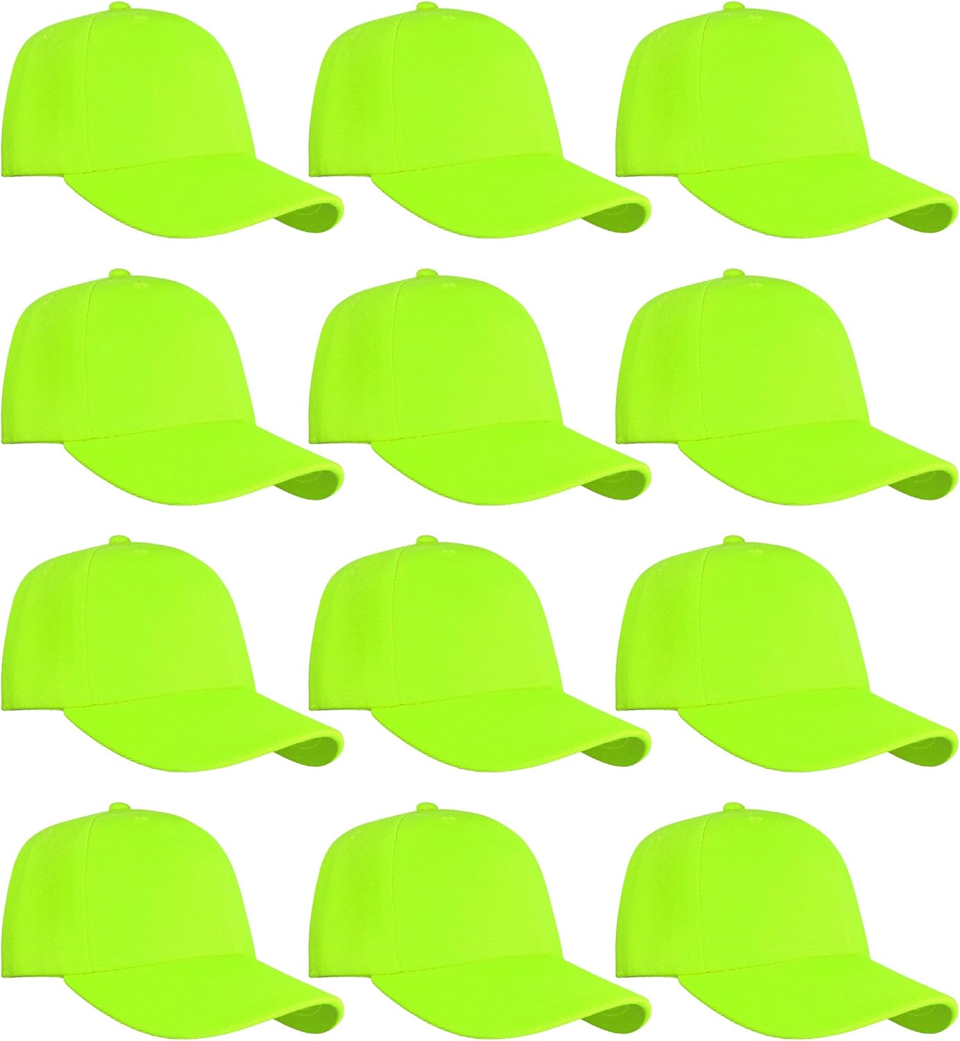 Falari Wholesale Bulk Lot 12-Pack Baseball Cap Adjustable Size Plain Blank Solid Color