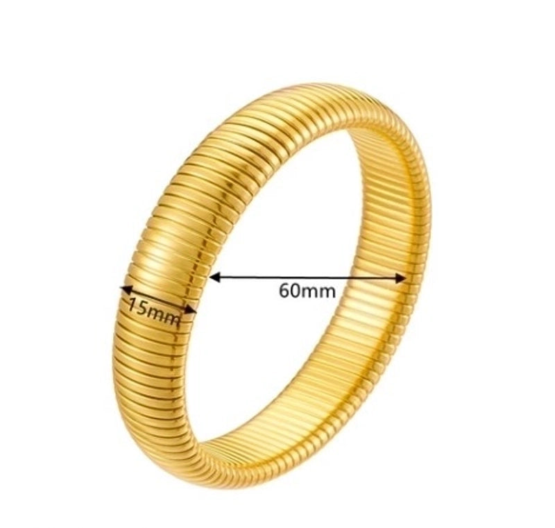 Minimalist Solid Color Stainless Steel 18K Gold Plated Bangle In Bulk