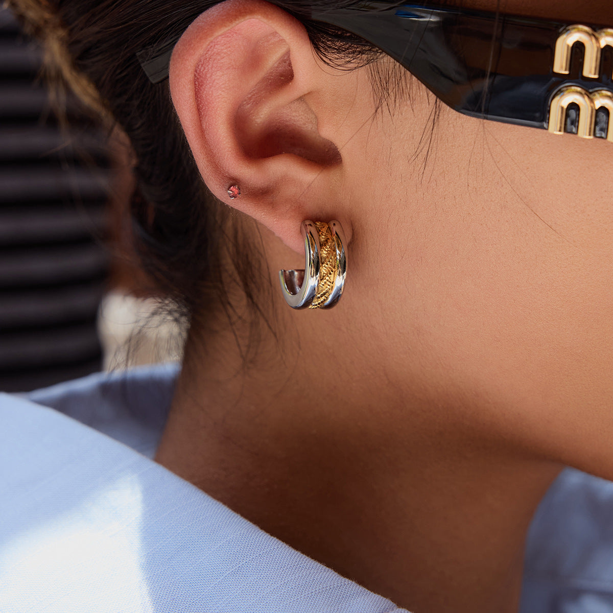 Stainless Steel Earrings Earrings Female Design Niche Earrings Titanium Steel