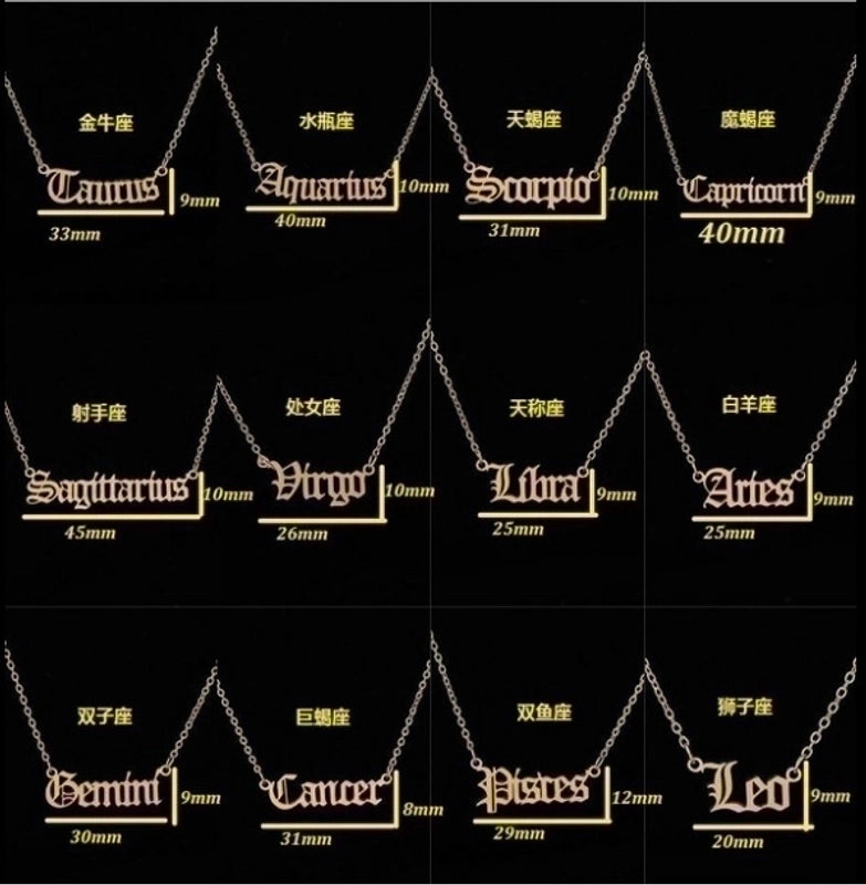 Fashion Constellation 201 Stainless Steel 18K Gold Plated Stainless Steel Necklaces