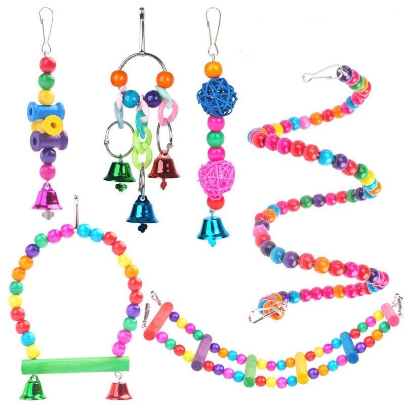 Bird Toy Parrot Cage Swing Stand Pole