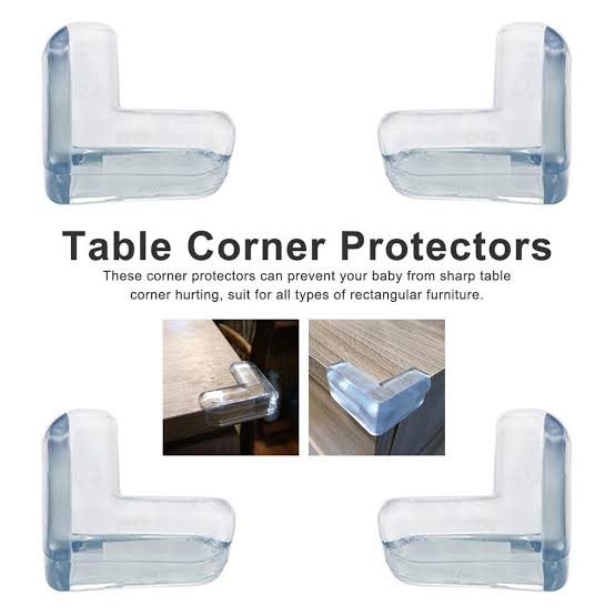 pack of 4 Table Corner Protectors - Child Safety Silicon Corner Guards (L Shape)
