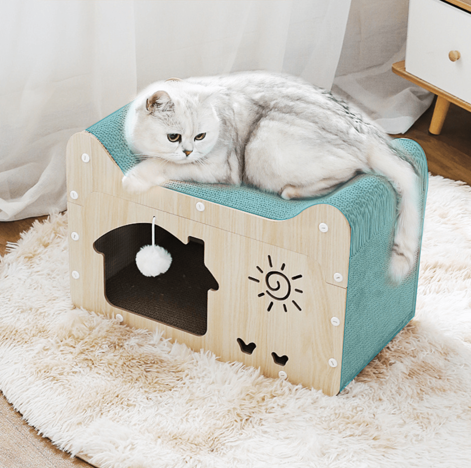 Cat House Scratcher and Bed