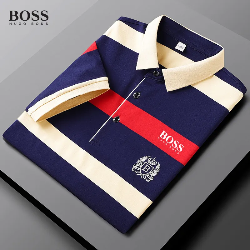 BOSS Stripe Short Sleeve Polo Shirt for Men