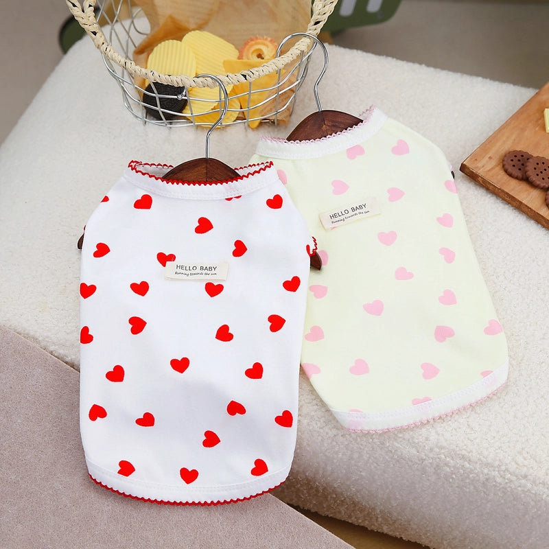 Casual Polyester Heart Shape Pet Clothing