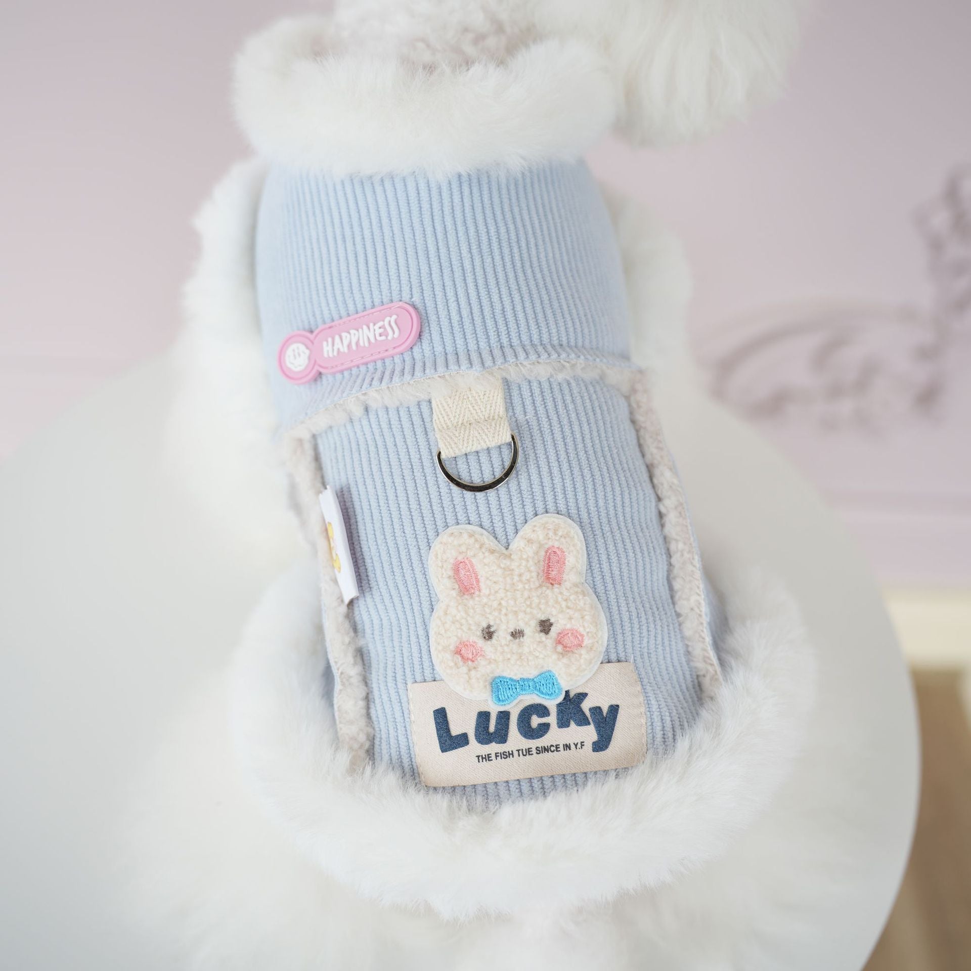 Furry Collar Rabbit Corduroy Dog Cat Jacket