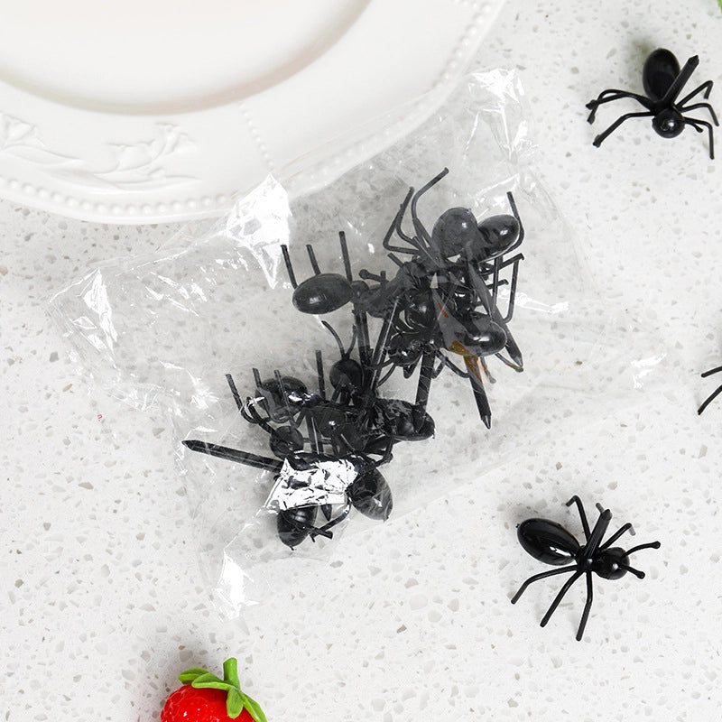 Cute Solid Color Ants Plastic Fruit Fork 1 Set