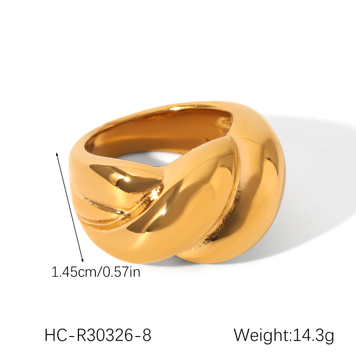 Ins Style Stainless Steel Twist Ring Female Round Bead Ring Star Chain Ring