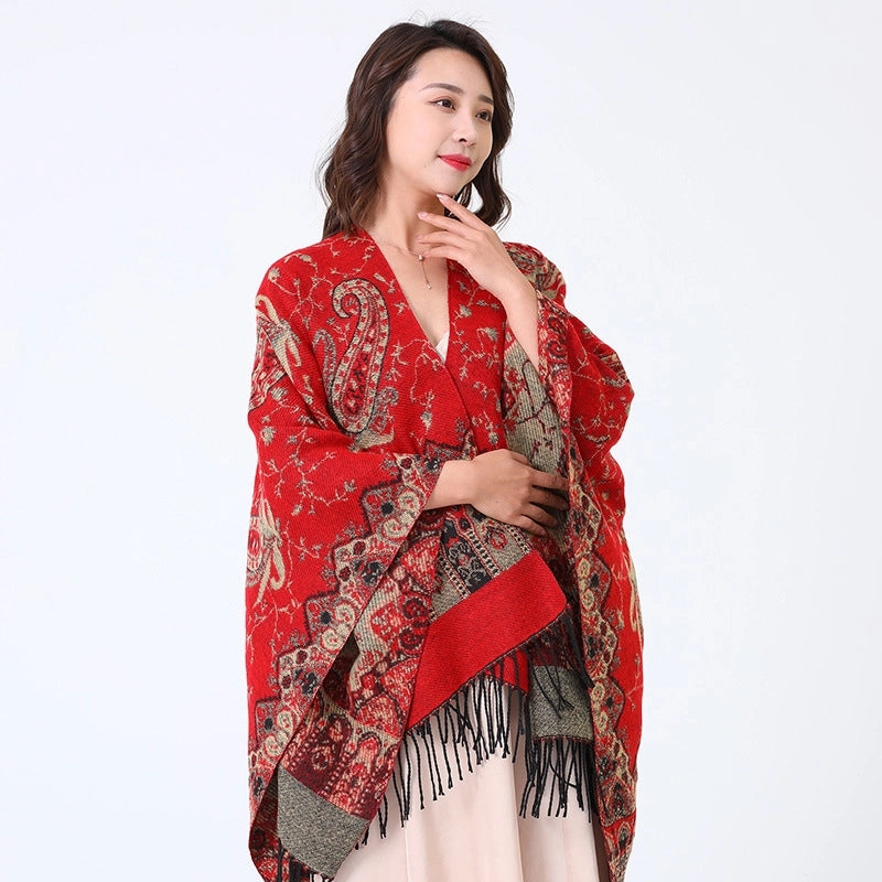 Women's Streetwear Cashew Nuts Imitation Cashmere Gradient Color Scarf