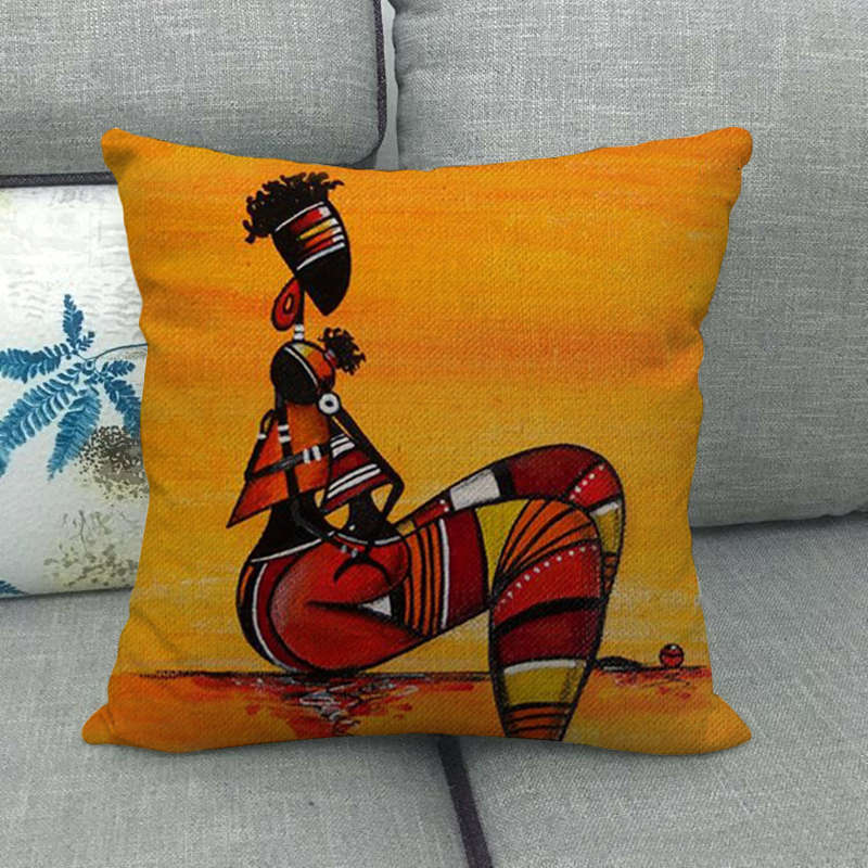 18 African Woman Home Decor Pillow Case Gallery Exotic Restaurant Cushion Cover