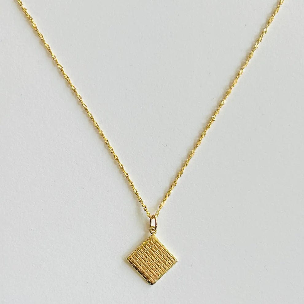 Matzah Charm Necklace - 14k Gold. Gold Vermeil or Sterling Silver