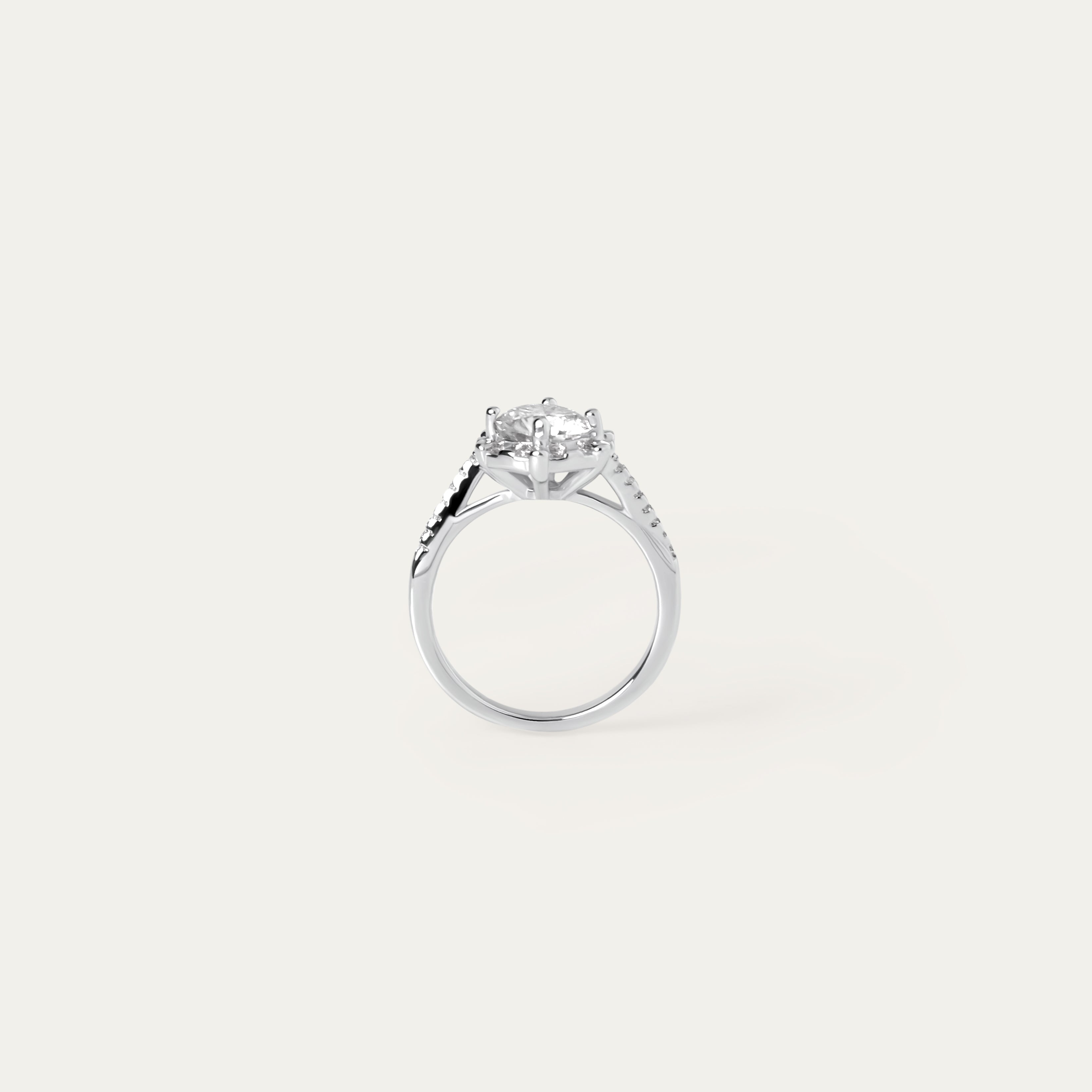 Rima 1.0ct Moissanite Ring (925 Sterling Silver. Size 5)