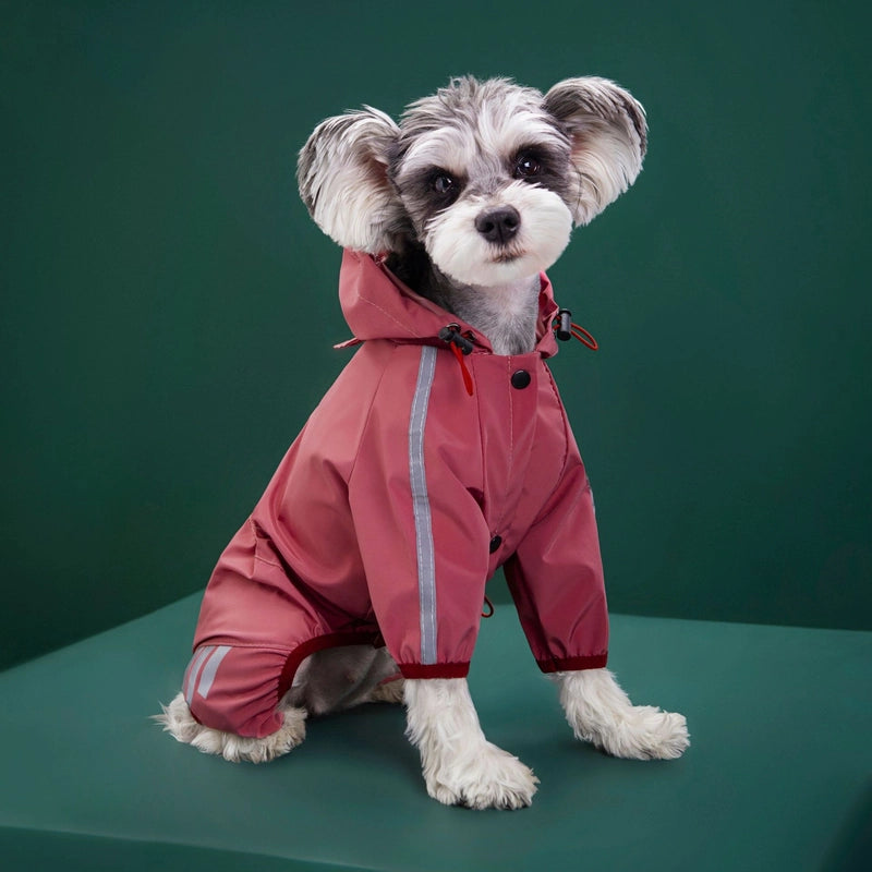 Dog Raincoat All-inclusive Four-legged Waterproof Poncho Teddy Bomei Rainy Pet Clothes Small And Medium-sized Dog Raincoat