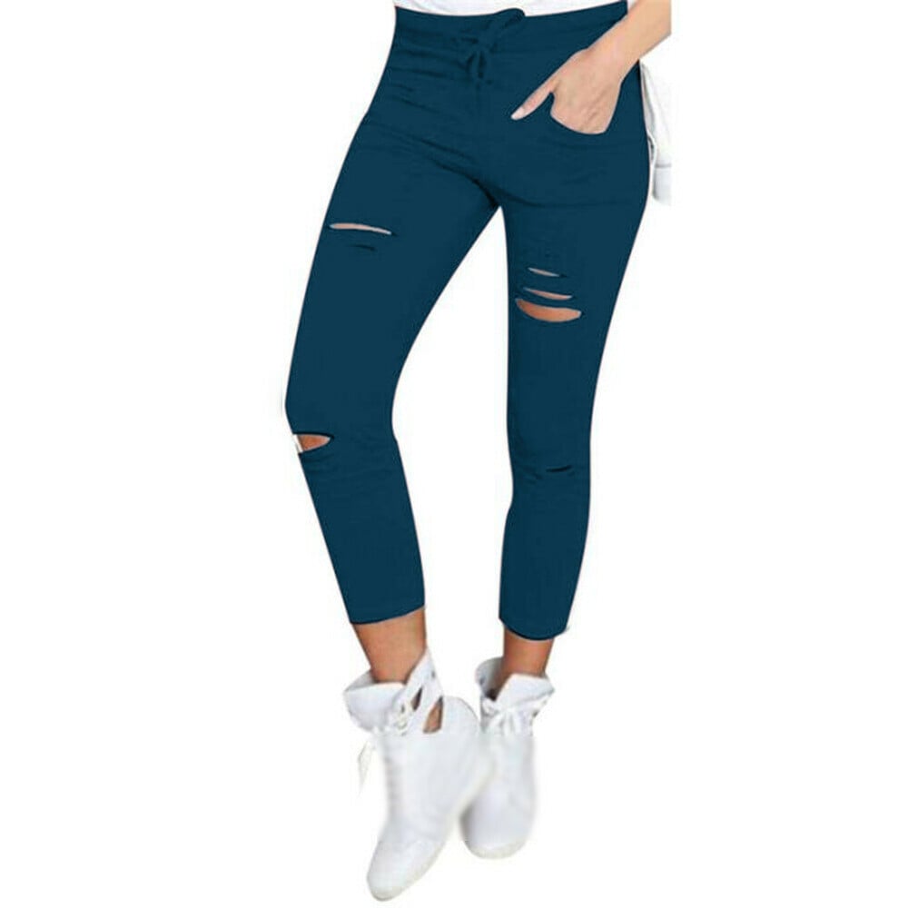 🔥🔥Skinny pant High Waist Casual Stretch Ripped Jean