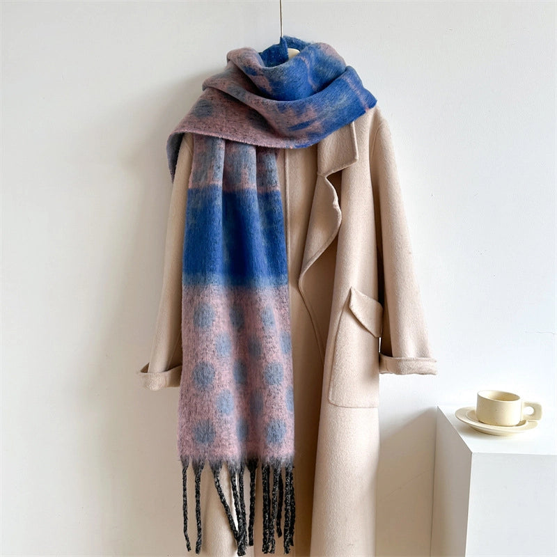 Women's Elegant Basic Minimalist Polka Dots Imitation Cashmere Polyester Scarf
