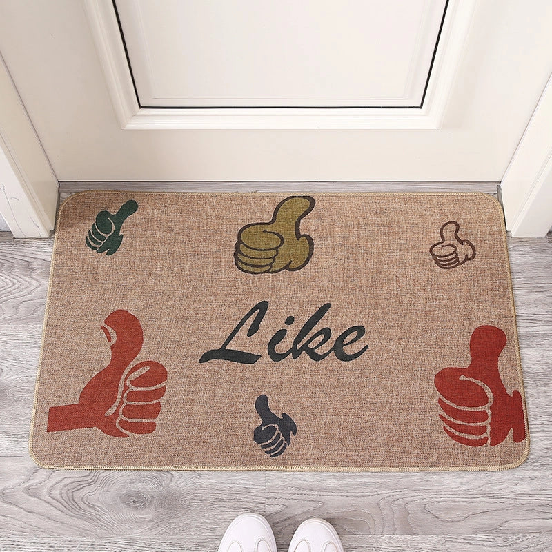 Imitation Saber Hemp Printed Rubber Floor Mat Rubber Bathroom Anti-slip Mat Absorbent Carpet Floor Mat Entrance Door Mat