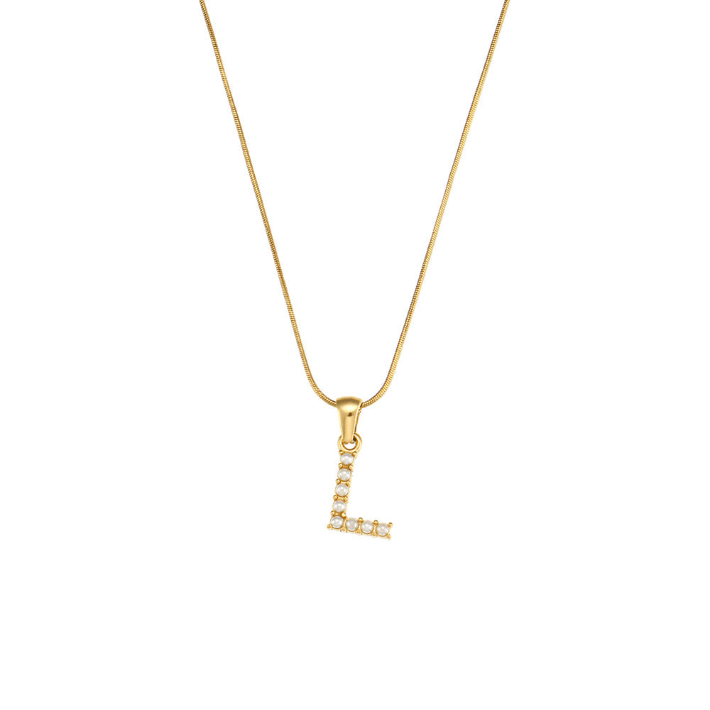 Fashion Letter Number Text Stainless Steel 18K Gold Plated Necklaces