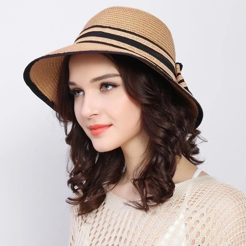 Women's Pastoral Minimalist Solid Color Bowknot Wide Eaves Baseball Cap