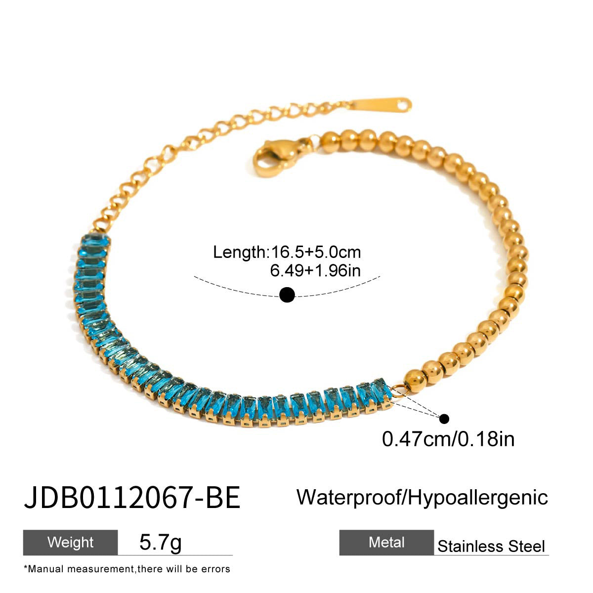 Stainless Steel Zircon Bracelet Stacking Jewelry Titanium Steel Women