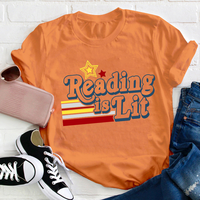 Reading Is Lit Teacher T-Shirt